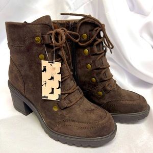 Brown Combat Ankle Boots